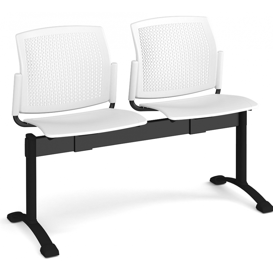 Santana Perforated Back Plastic Seating Bench With 2 Seats